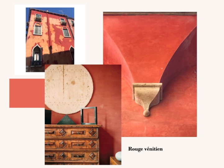 Diférentes photos de batiments italien avec du rouge vénitien